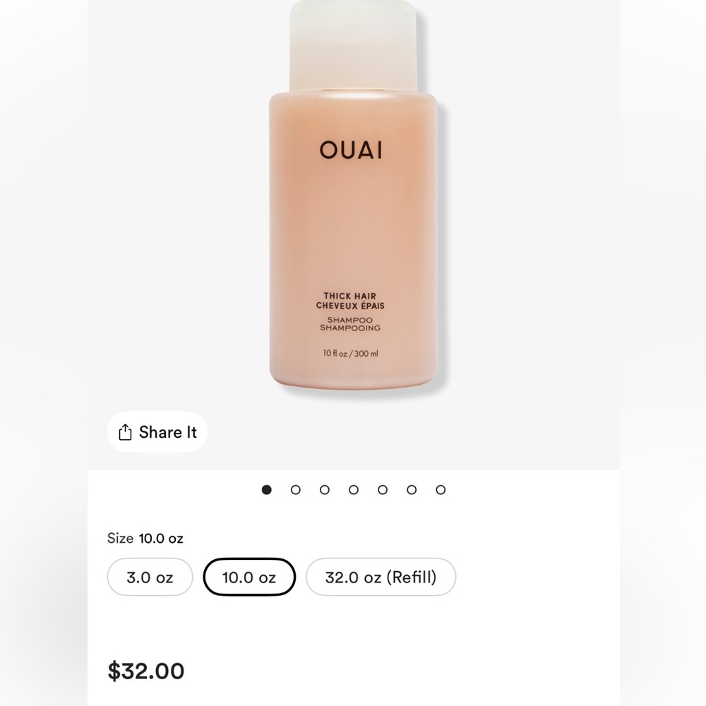 OUAI Thick Hair Shampoo in Cream Bottle